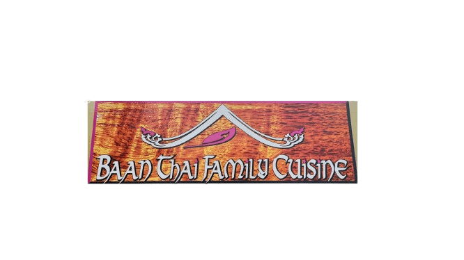 Baan Thai Family Cuisine restaurant sign.