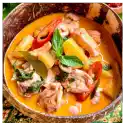 Thai curry with vegetables and herbs.