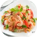 Seafood salad with shrimp and greens.